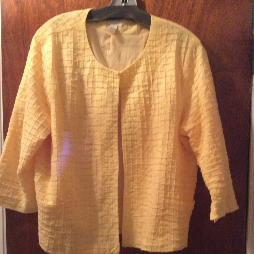 Chico’s yellow cotton spring summer jacket